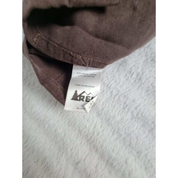 REI Mens Brown Textured Short Sleeve Button-Up Shirt Large Casual Lightweight - Picture 4 of 8